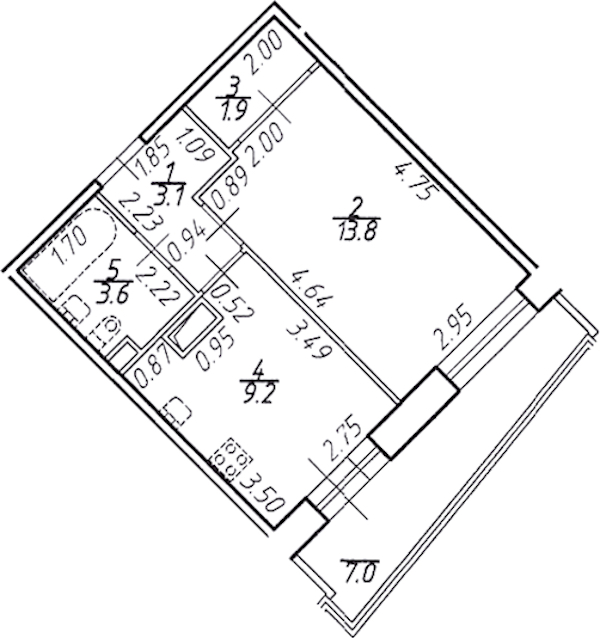 1-комнатная квартира 33.7 м², 11/16 эт., ЖК «Стороны Света»